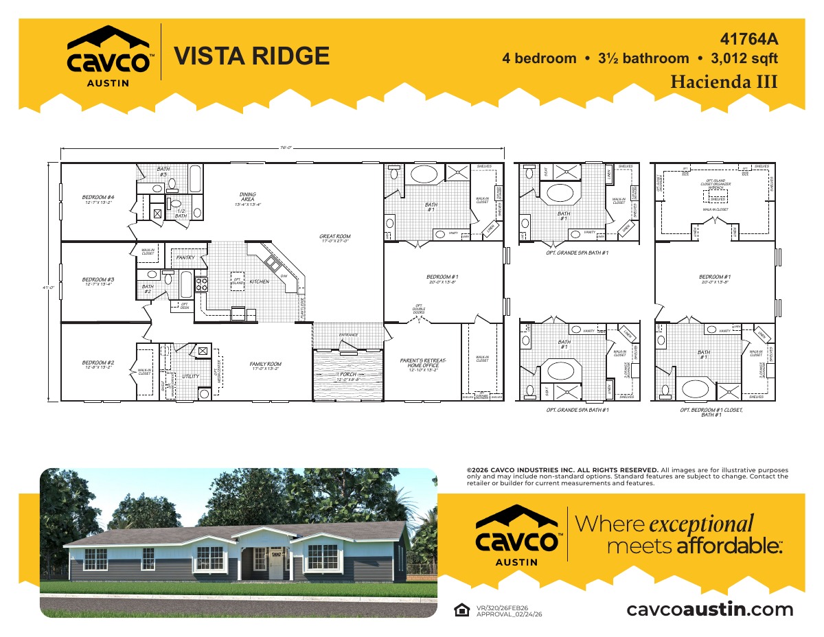 Vista Ridge The Hacienda III 320VR41764A by Cavco Austin - Palm
